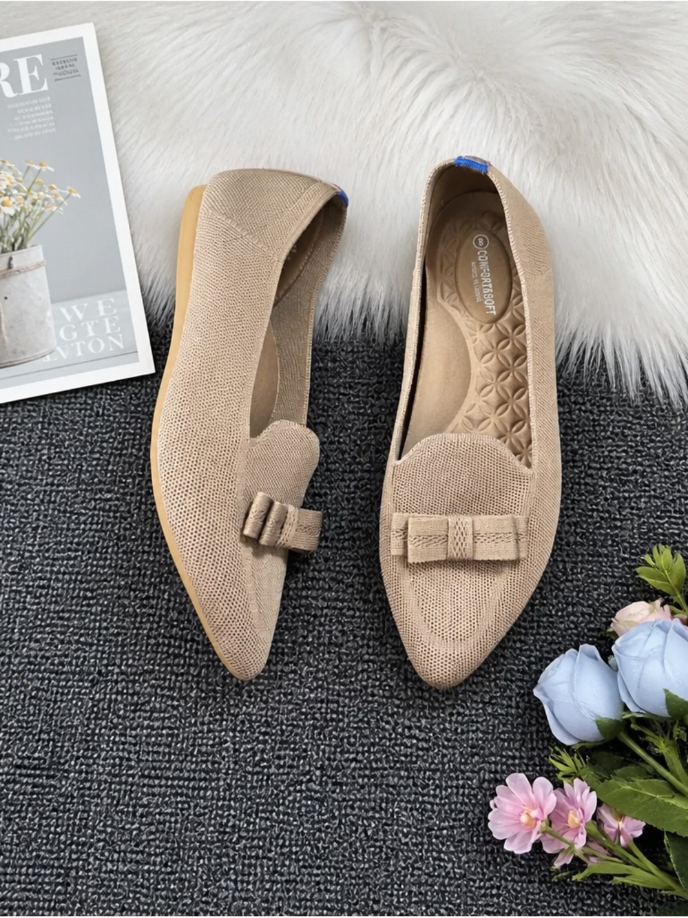 Women's Loafer Flats Casual Knit Fabric Lightweight